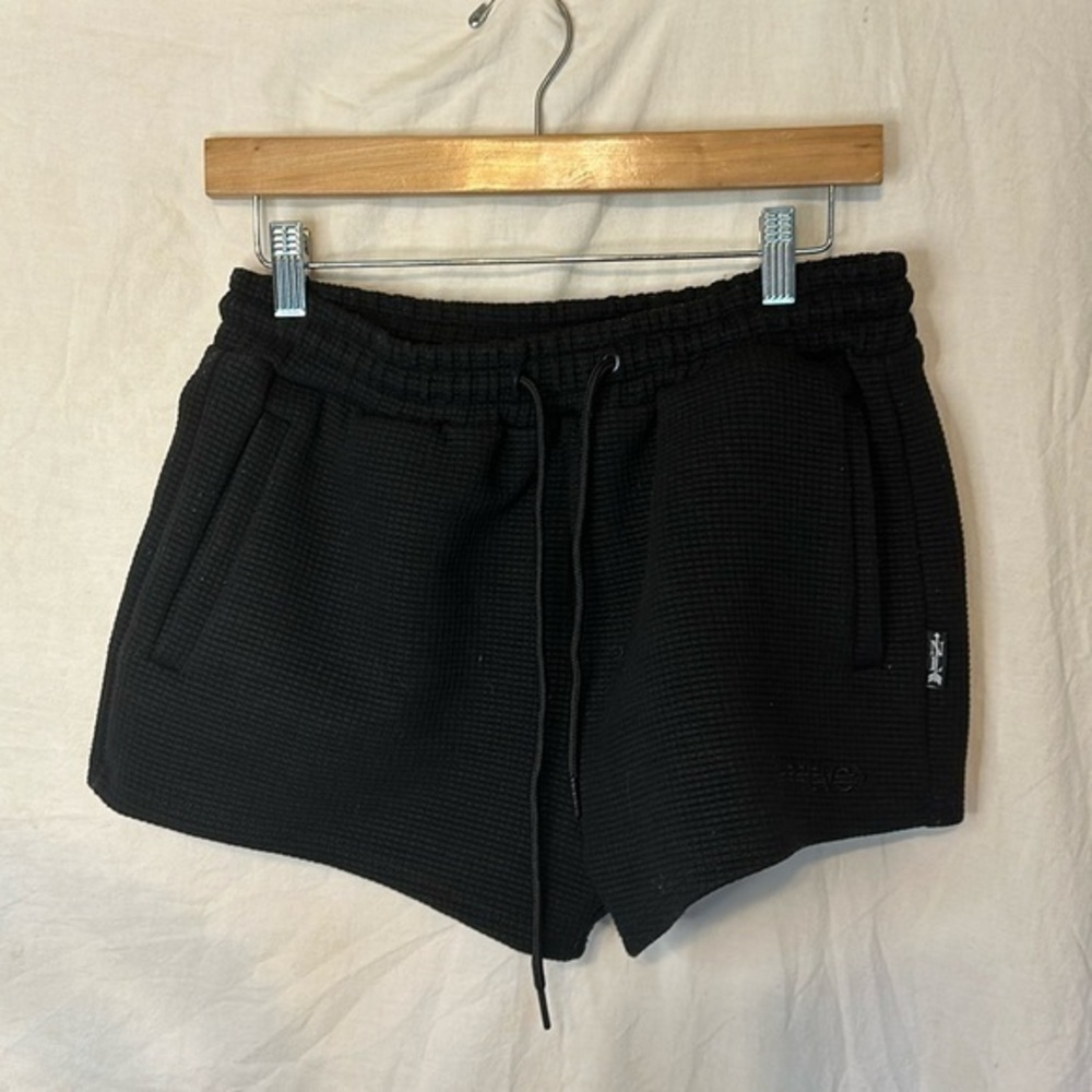 Native Language Clothing Waffle Shorties Shorts Women's Black - size Large